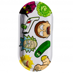 Bandeja Metálica Oval Rick And Morty Personajes White