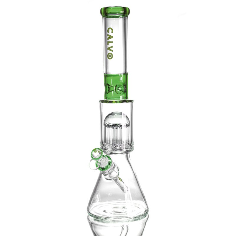 Bong Tree Perc 7MM Green 42 cm Calvoglass - Calvo Glass